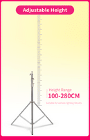 Tripé de pressão de ar de 280 cm com rolamento de 10 kg para câmera, suporte de luz de aço inoxidável para luz de anel ao vivo no YouTube e fotografia suave