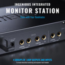 Sistema de monitoramento intra-auricular mono de 4 canais com retorno de palco sem fio Phenyx pro PTM-33 e suporte para rack, ideal para igrejas e casamentos.