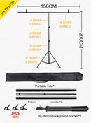 Suporte de fundo fotográfico em formato de T, sistema de suporte ajustável para estúdio fotográfico, tela verde, acessórios para cenário Chromakey