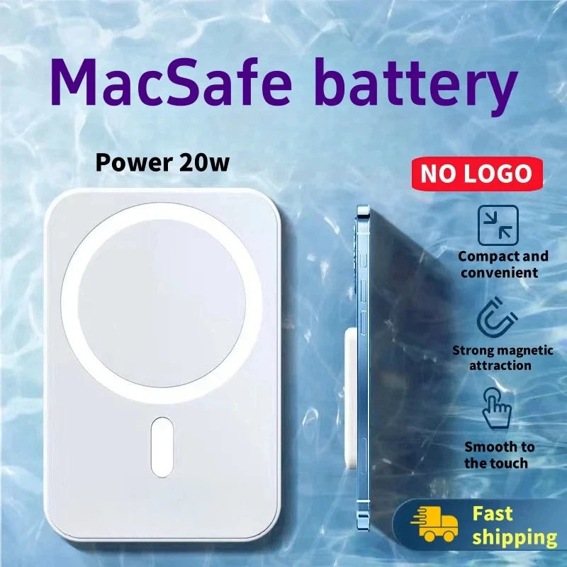 Carregador magnético banco de energia sem fio magnético pacote de bateria portátil externo, banco de energia caixa de telefone