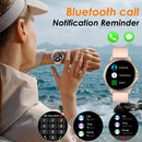 Relógio inteligente esportivo e fitness feminino com monitor de frequência cardíaca, à prova d'água e ideal para presentear.