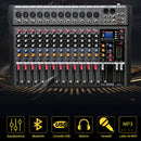 Portable Mixing Console 12 Channels Digital MP3 Computer Input Sound Card Mixer USB Console Karaoke Audio Mixer Broadcast