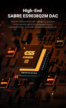 Fosi Audio SK02 Amplificador de Fone de Ouvido USB Hi-Fi Mini DAC USB para Fones de Ouvido Balanceados de 3,5 mm e 4,4 mm com Suporte a DSD