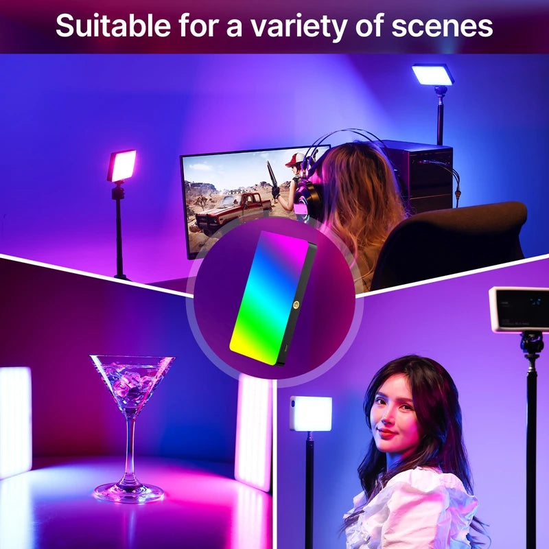 Ulanzi LT002 Painel de luz LED de bolso de 7 polegadas RGB CRI 95+ 2500-9000K com favo de mel 4000mAh Luzes para câmera fotográfica