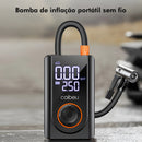 Bomba de inflação portátil sem fio de 60 W, bateria de 1800 mAh * 2,5 modos (carro/bicicleta/motocicleta), desligamento automático por LED, tipo C
