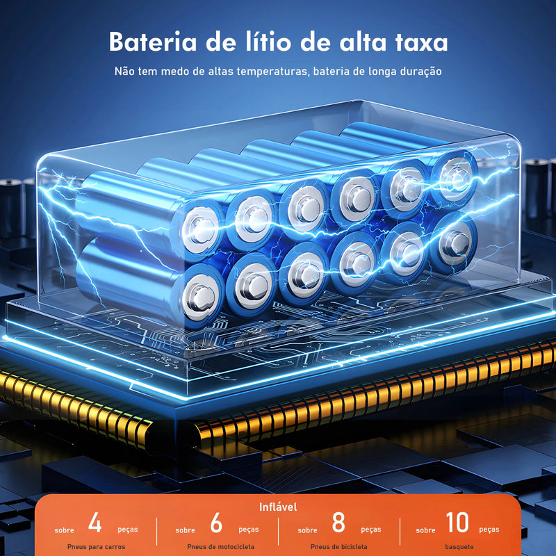 Compressor de ar portátil, mini compressor de ar portátil, bomba de enchimento de pneu de carro, bomba de ar portátil, iluminação LED