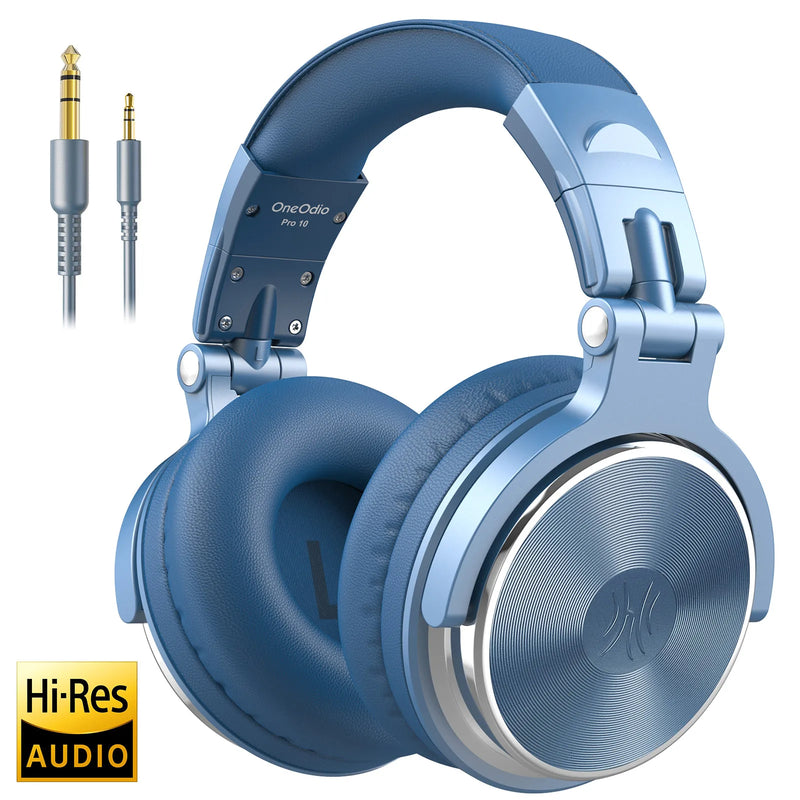 Fones de ouvido com fio Oneodio Pro 10, áudio de alta resolução, fone de ouvido com fio, estéreo, profissional para DJ, com microfone, sobre a orelha, fone de ouvido de estúdio