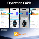 Aurafit Smartwatch NEXA 2/AM05 Bluetooth Chamada, Tela AMOLED 1.43", IP68, Monitor Cardíaco e SpO2, Bateria 300mAh metal de luxo