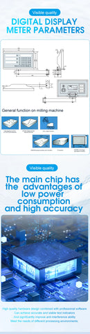 DRO-3V Display de Leitura Digital para Torno Fresador de 3 Eixos AC110V/220V TTL 5V para Régua Óptica, Escala Linear e Encoder