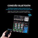Mixer analógico VEDO AF4, placa de som digital mesclada, 4 canais, configurações de função personalizadas, console de mixagem analógico para transmissão ao vivo