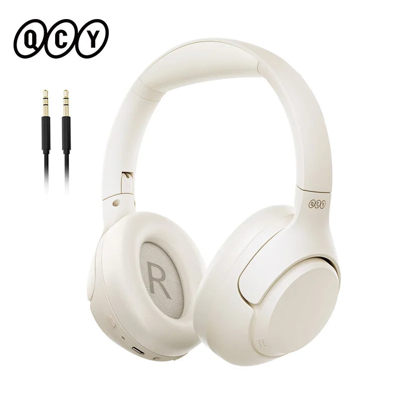 Fones de ouvido sem fio QCY H3 ANC Bluetooth 5.4 com áudio de alta resolução e cancelamento de ruído ativo híbrido de 43 dB 60H