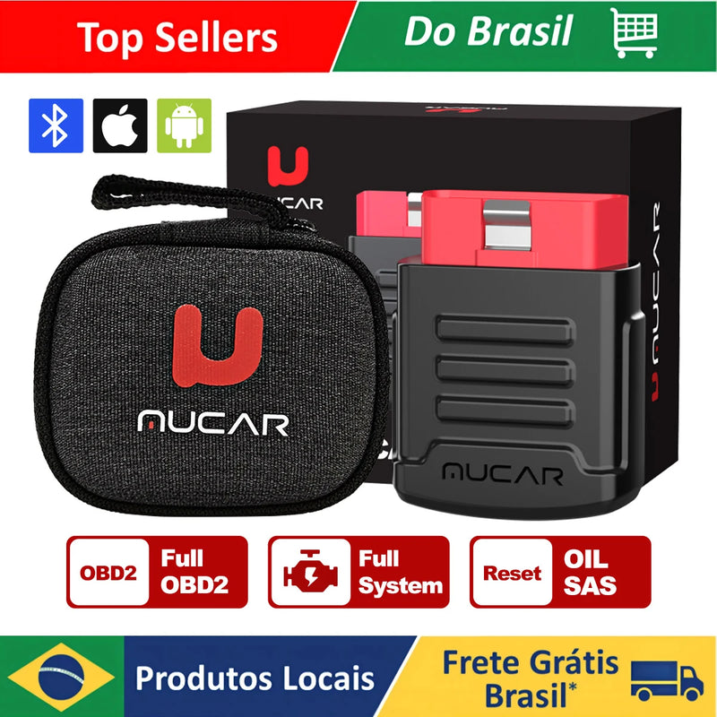 MUCAR BT200 Bluetooth Automotive Obd2 Scanner for Auto Full System Diagnostic Tools Oil SAS Scan EOBD Diagnosis O2 Sensor Tester