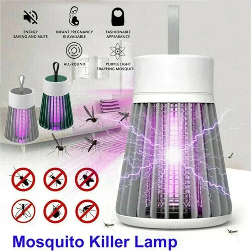 Mata-moscas elétrico dobrável, armadilha para mosquitos, raquete recarregável por USB, mata-insetos com luz UV