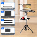 Tripé para projetor de 90/125/145 cm, tripé ajustável para laptop, altura de 18 a 40 polegadas, mesa de pé, suporte para microfone de computador ao ar livre