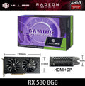Placa de vídeo AMD RX 580 8GB 2048SP Gaming Graphics Card GDDR5 256Bit PCI Express 3.0 ×16 Radeon GPU para PC (Brasil)