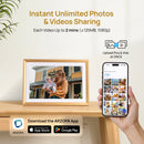 ARZOPA Porta-Retratos Digital com Tela Sensível ao Toque de 10,1" e Wi-Fi | Presente Ideal para a Família | Compartilhe Fotos e Vídeos pelo Aplicativo | D10 Dourado Metálico