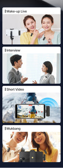Sistema de microfone de lapela sem fio Ulanzi J12, mini microfone para gravação de áudio e vídeo para iPhone e Android, transmissão ao vivo