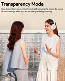 Fones de ouvido sem fio QCY H3 ANC Bluetooth 5.4 com áudio de alta resolução e cancelamento de ruído ativo híbrido de 43 dB 60H