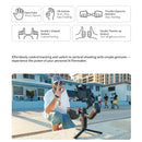Gimbal 3 em 1 FeiyuTech SCORP Mini 3 Pro para câmeras mirrorless, câmeras de ação e smartphones com rastreamento por IA, capacidade de carga de 2 kg e bateria com duração de até 14 horas.
