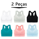 2 Pieces Seamless Sports Bra Breathable Push Up Shockproof Women Cropped Top Sports Bra Sports Underwear
