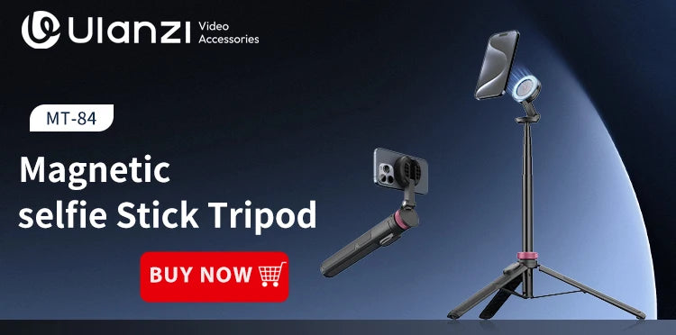 Tripé Ulanzi MT-44 com 1,46 m de extensão para selfies, tripé com braçadeira para celular, câmeras, celulares, Samsung, iPhone, Huawei, Xiaomi