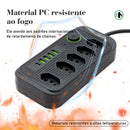 Extensão elétrica, filtro de linha, extensão de energia, tomada USB, plugue, plugue de água, filtro de linha brasileiro, 100-220V, 10A