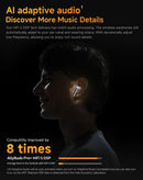 Fones de ouvido sem fio QCY HT10 AilyBuds Pro+ com cancelamento de ruído ativo (ANC), áudio de alta resolução com LDAC, Bluetooth 5.3, 6 microfones, IA para chamadas em HD e conexão multiponto.