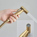 Kit de ducha manual em ouro escovado, pulverizador para bidê, torneira para bidê em aço inoxidável, válvula Shattaf, conjunto de jatos, chuveiro higiênico