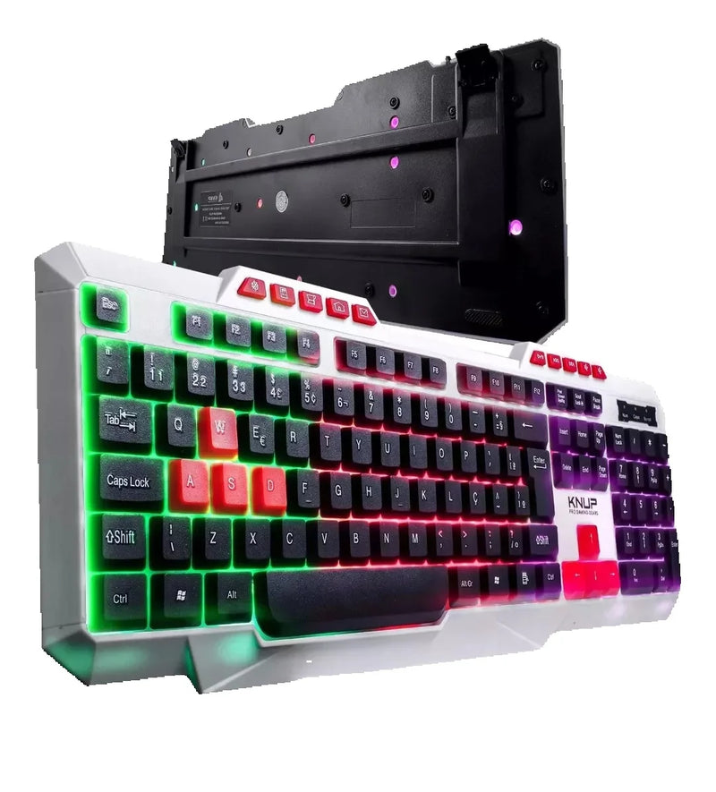 Teclado Gamer Knup Kp Te120 Rgb Led Abnt2 Iluminação Branca Teclas Portuguesas Brasil Teclado Resistente de Alto Desempenho