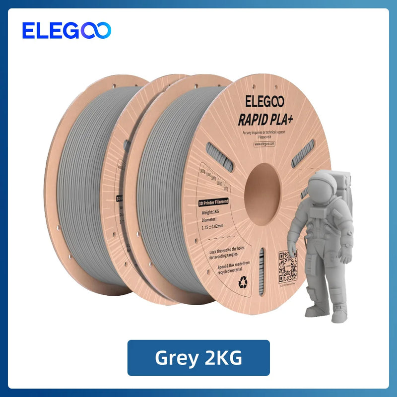 Filamento ELEGOO RAPID PLA+ de 1,75 mm, filamento para impressora 3D, suporta velocidade de impressão de 30-600 mm/s, compatível com a maioria das impressoras 3D FDM