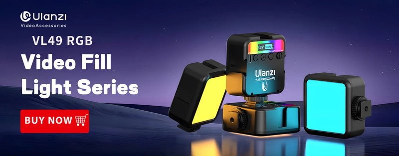 Mini Vlog VL49 LED, Luz de Preenchimento com 6W Branco 2000mAh 5500K Iluminação Zoom - para Fotográfica, Vídeo, Telefone, Selfie
