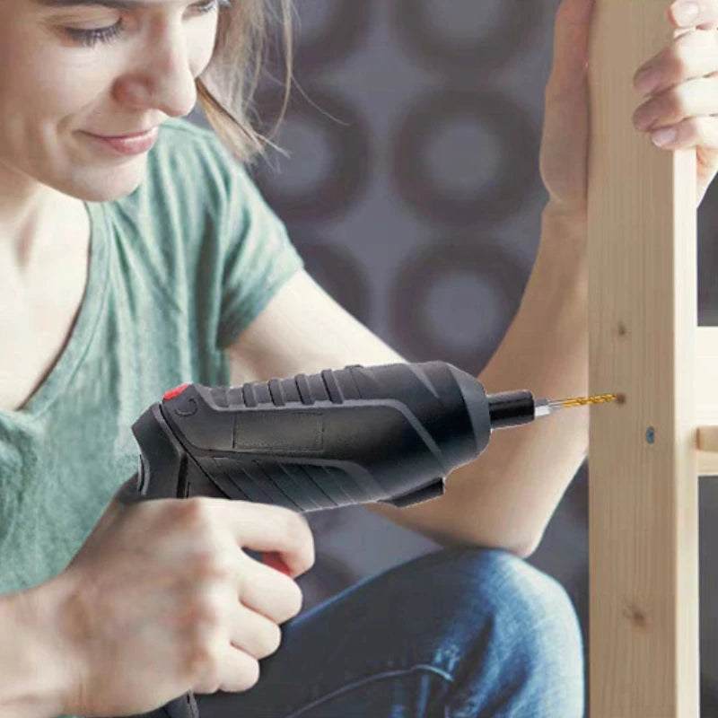 Conjunto de ferramentas elétricas de 3,6 V, manutenção doméstica, reparo, bateria de lítio de 1800 mAh, mini furadeira elétrica doméstica, chave de fenda sem fio
