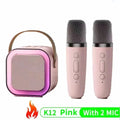 Sistema de Alto-Falante de karaokê Portátil Bluetooth K12 com 2 Microfones Sem Fio, Adequado para Cantos de Casa