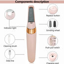 Lixa elétrica para pés, ferramenta eletrônica para reparo de pés, recarregável, lixa e cicatrizante, rosa