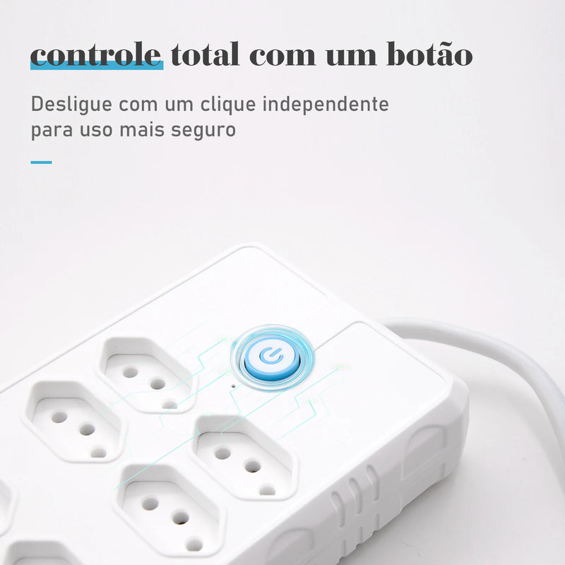 Extensão elétrica de 5 metros, extensão elétrica, filtro de linha brasileiro, tomada USB, régua de tomadas, extensão de tomada, tomada USB longa