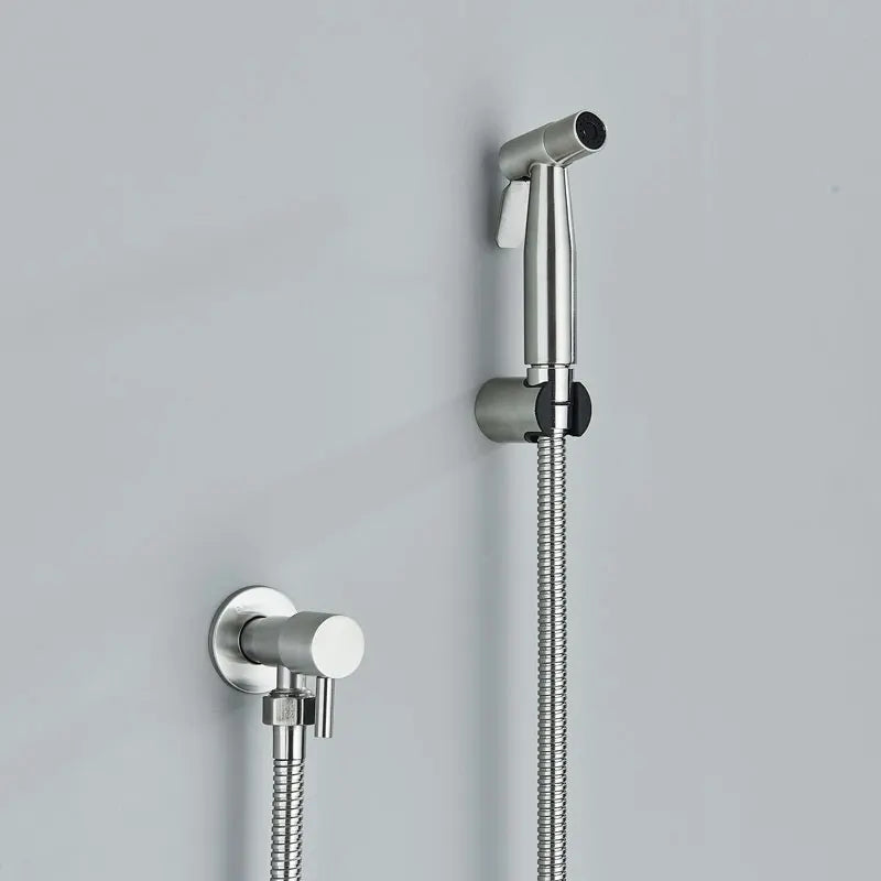 Kit de ducha manual em ouro escovado, pulverizador para bidê, torneira para bidê em aço inoxidável, válvula Shattaf, conjunto de jatos, chuveiro higiênico