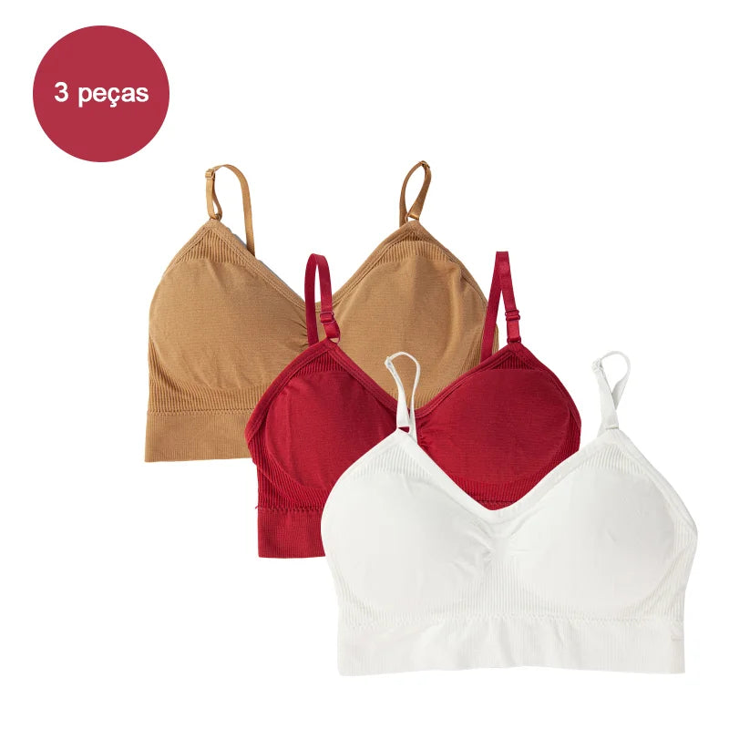 Lingerie feminina de 3 peças, sutiãs curtos, sutiãs sensuais, tops femininos, frete grátis, sutia poliéster 90%