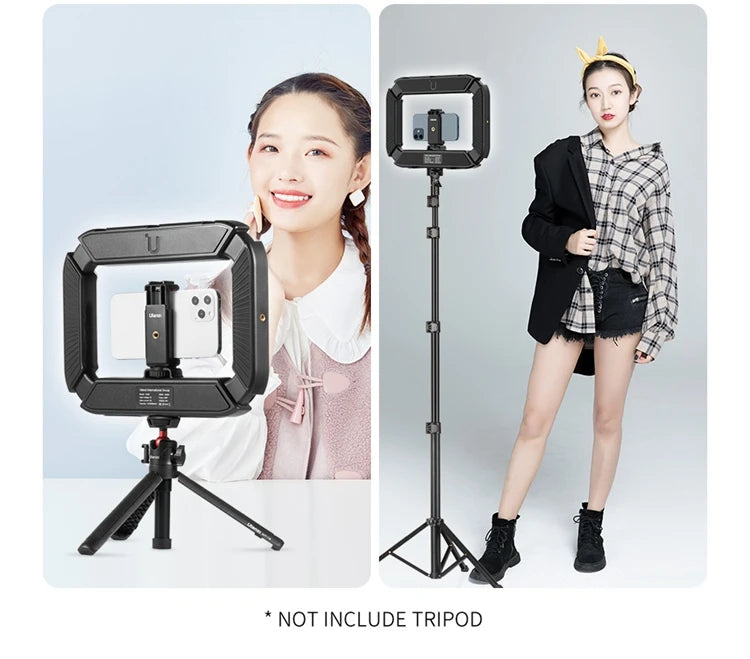 Ulanzi U200 U-200 Smartphone Video Rig LED Video Light 2 em 1 Ring Light Cold Shoe para Microfone Tiktok Youtube Live Rig Light