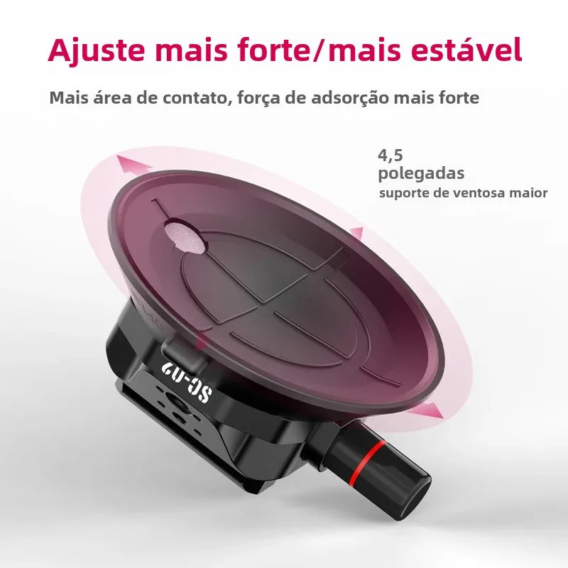 Ulanzi Car Phone Action Camera Holder Hand Pump Suction Cup 360° Adjustable 1/4" for GoPro for Insta360 DJI Action Smart Phone