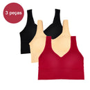 Sutiã esportivo feminino de 3 peças, roupa íntima para academia, roupa íntima feminina, sutiã respirável sem costura