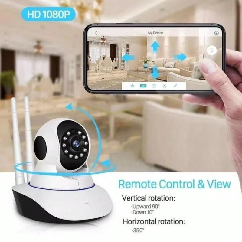 Câmera sem fio WiFi 1080P, monitoramento de segurança residencial, câmera interna com detecção de movimento, câmera panorâmica e inclinação de 360 °, monitor para bebê