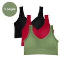 Sutiã esportivo feminino de 3 peças, roupa íntima para academia, roupa íntima feminina, sutiã respirável sem costura