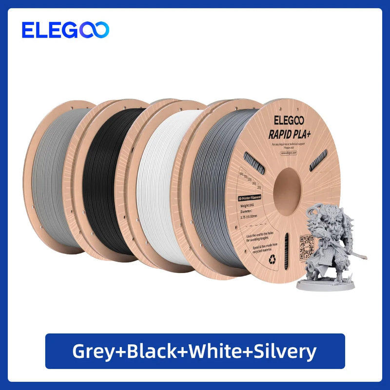Filamento ELEGOO RAPID PLA+ de 1,75 mm, filamento para impressora 3D, suporta velocidade de impressão de 30-600 mm/s, compatível com a maioria das impressoras 3D FDM