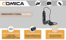 Microfone de lapela Comica XLR, omnidirecional de 3 pinos CVM-V02O para filmadoras Canon Sony Panasonic