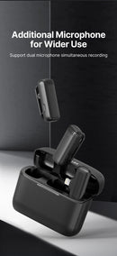 Microfone de lapela sem fio Ulanzi J12 com mini microfone para gravação de áudio e vídeo, plug-play para smartphone Android e iPhone, transmissão ao vivo
