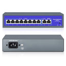 Switch de rede POE de 8 portas e 52 V com 10/1000 Mbps IEEE 802.3 AF/AT sobre Ethernet, câmera IP, AP sem fio, sistema de segurança CCTV