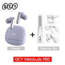 Fones de ouvido sem fio QCY Melobuds N50 ANC Bluetooth 5.4 com cancelamento de ruído ativo, 6 microfones, conexão multiponto para chamadas nítidas