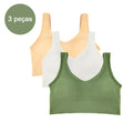 Sutiã esportivo feminino de 3 peças, roupa íntima para academia, roupa íntima feminina, sutiã respirável sem costura