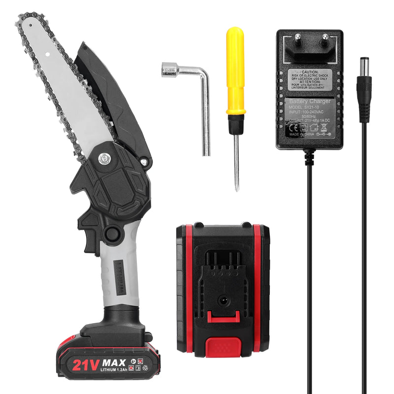 Motosserra KKMOON 21V 4/6/8 polegadas Serra elétrica de corrente sem fio Serra de poda portátil Serra elétrica portátil para marcenaria Ferramenta de corte