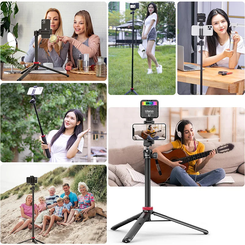 Ulanzi MT-44 Tripé extensível para selfies e vlogs com suporte para celular, câmera DSLR, vídeo, vlog e transmissão ao vivo